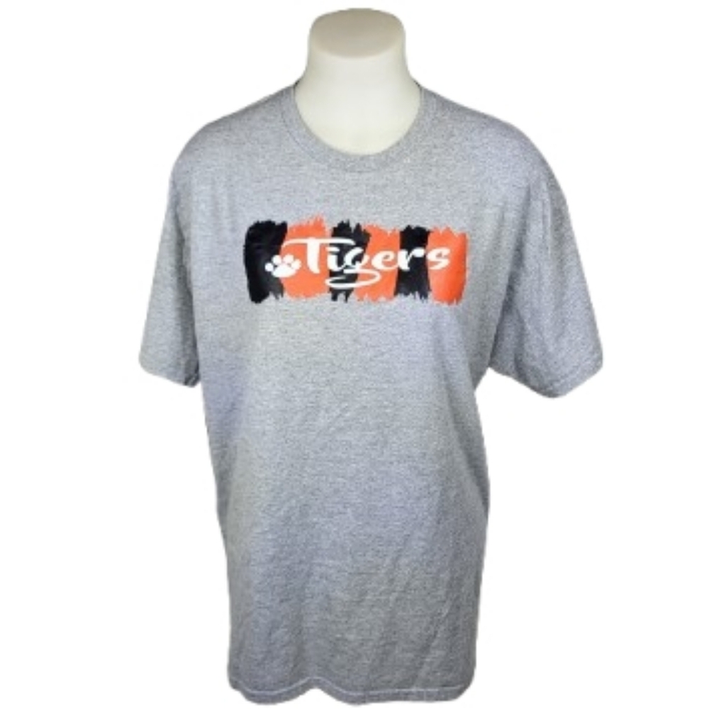 Tigers Graphic Crewneck T-Shirt - Gray/Orange Sz XL